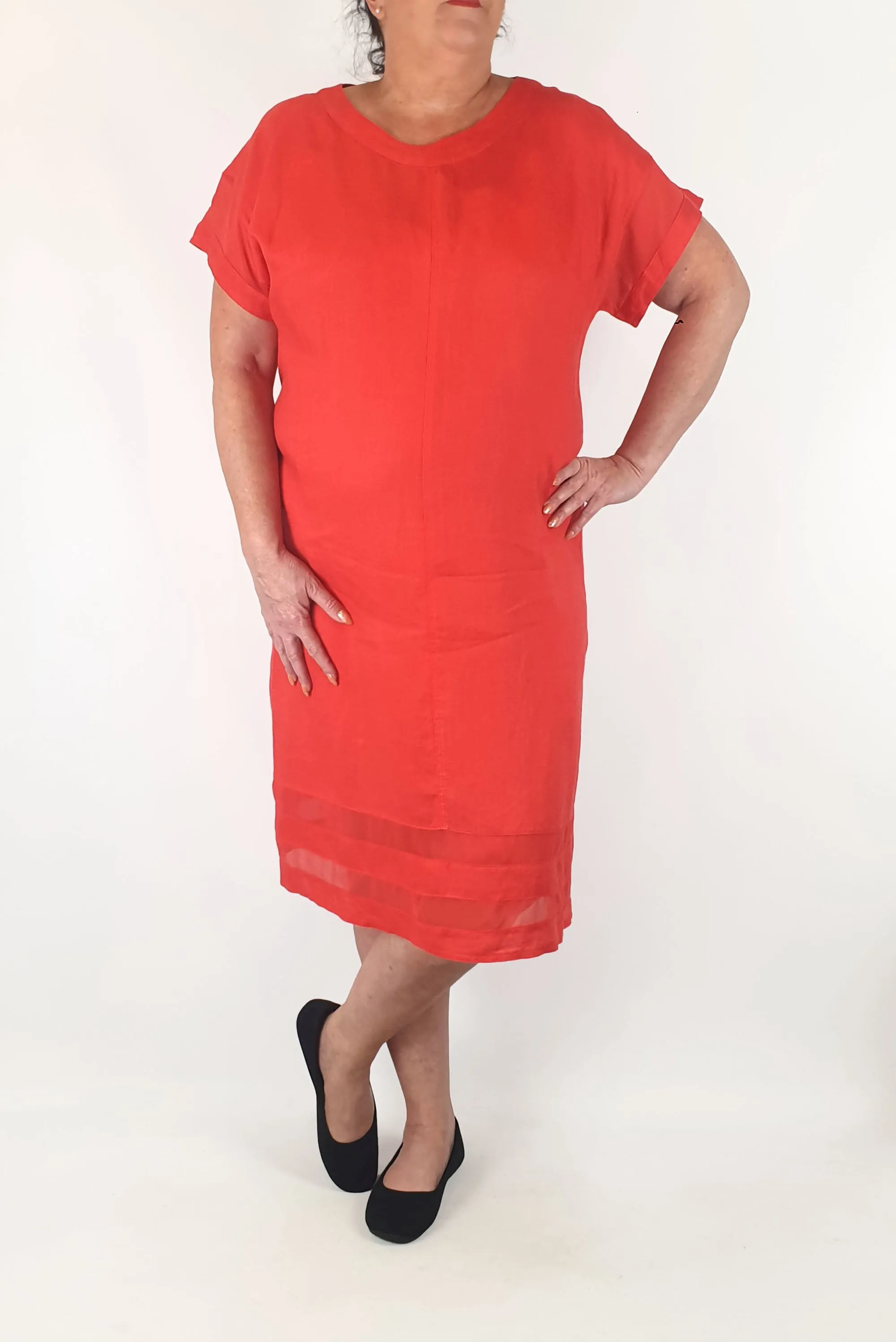 Gordon Smith red linen dress size 16