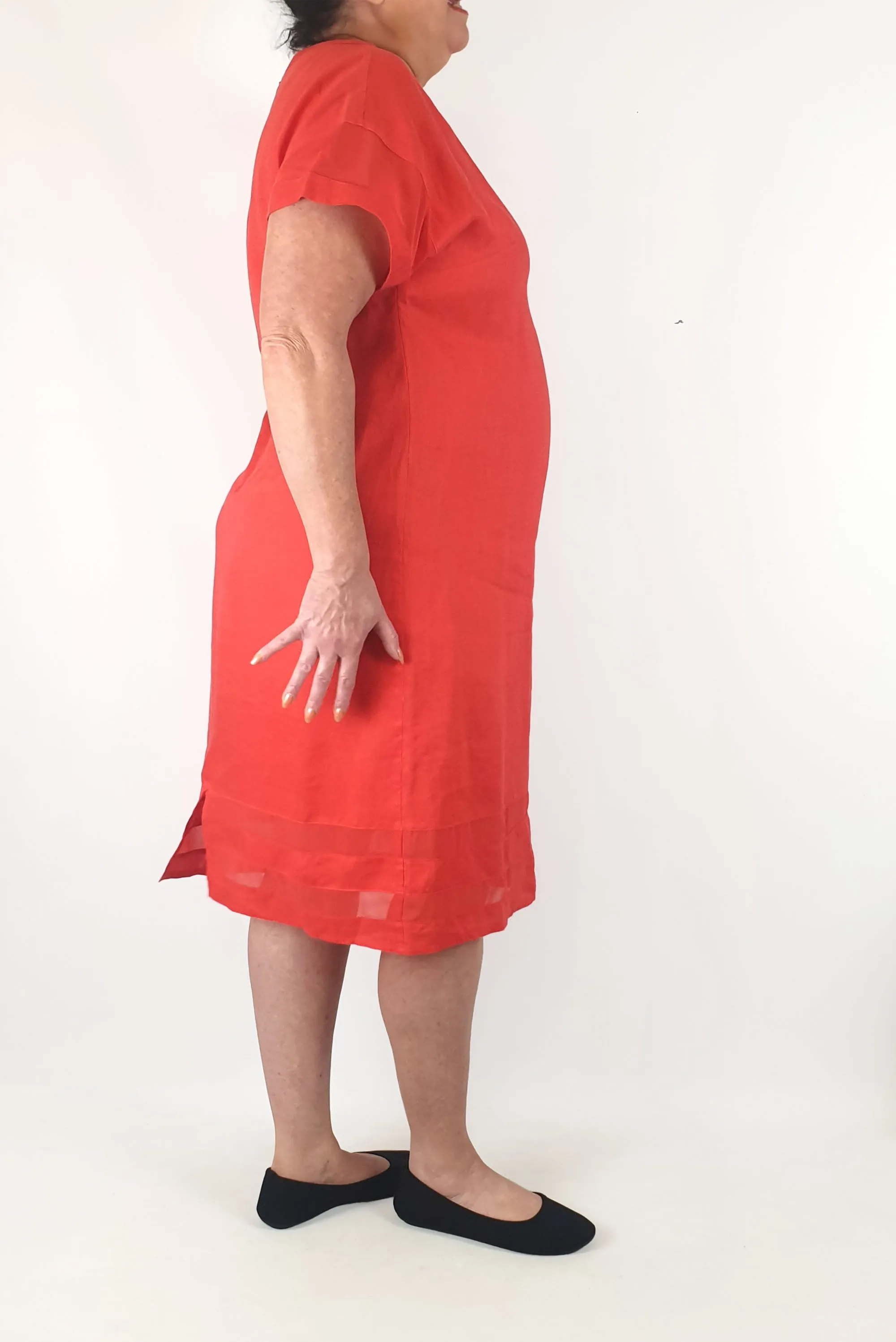 Gordon Smith red linen dress size 16