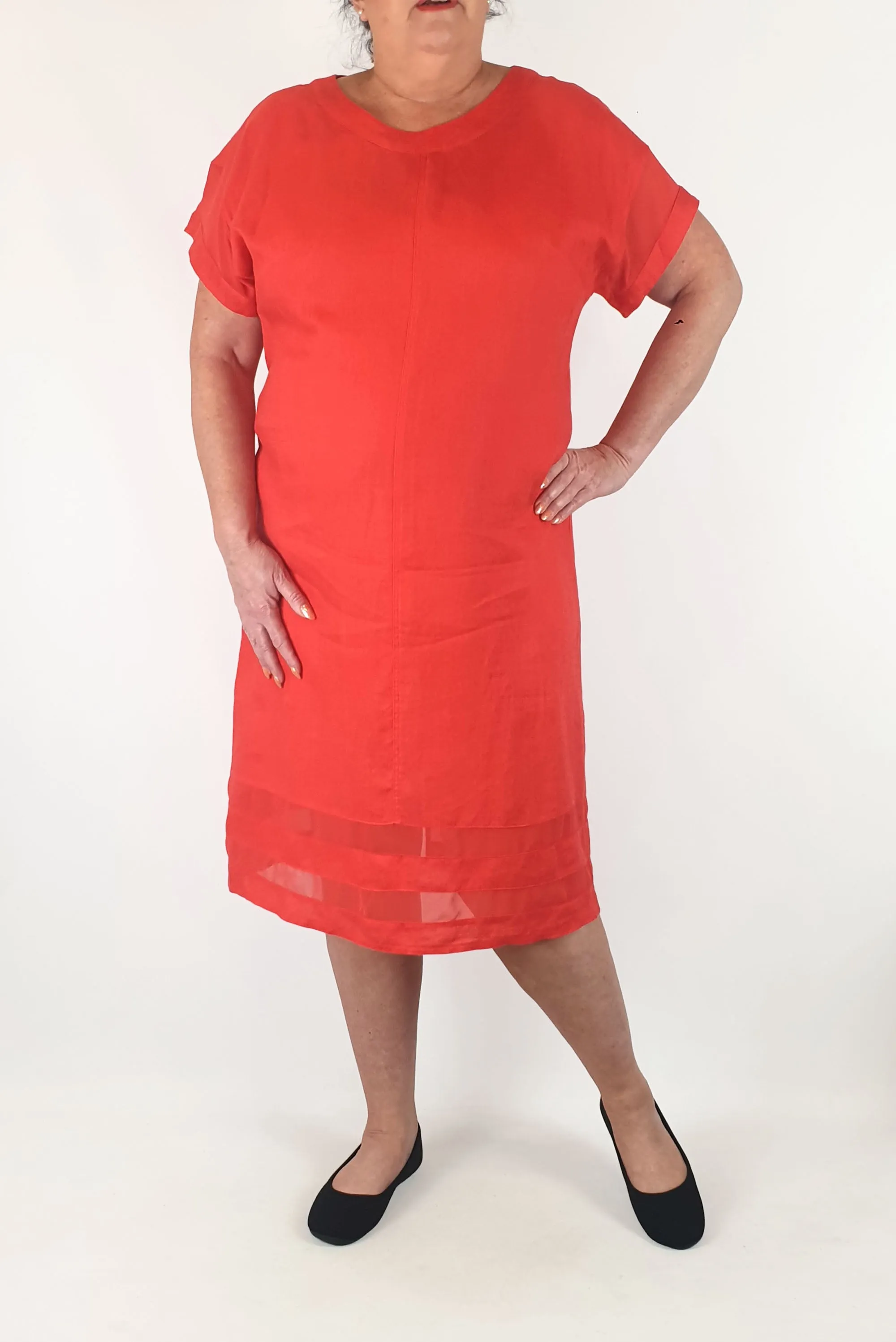 Gordon Smith red linen dress size 16