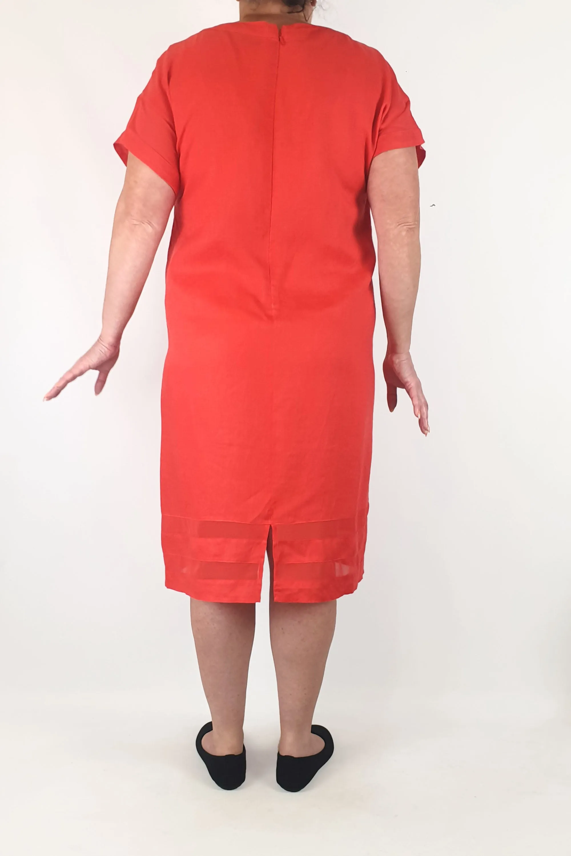 Gordon Smith red linen dress size 16