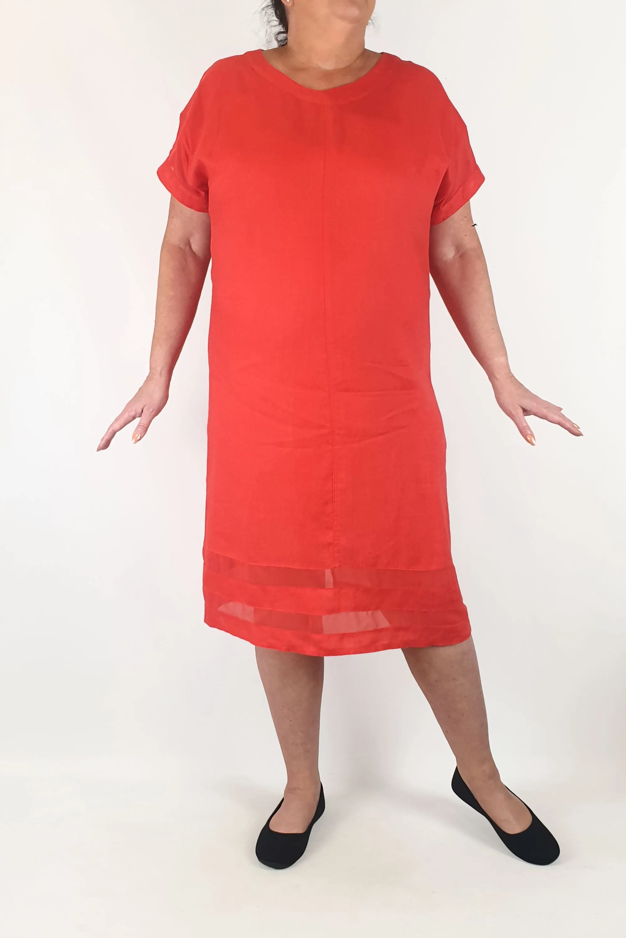 Gordon Smith red linen dress size 16