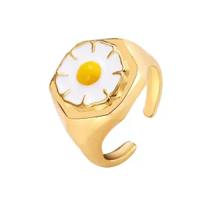 gossip Tai Chi oil drop sunflower ring JLTR0544