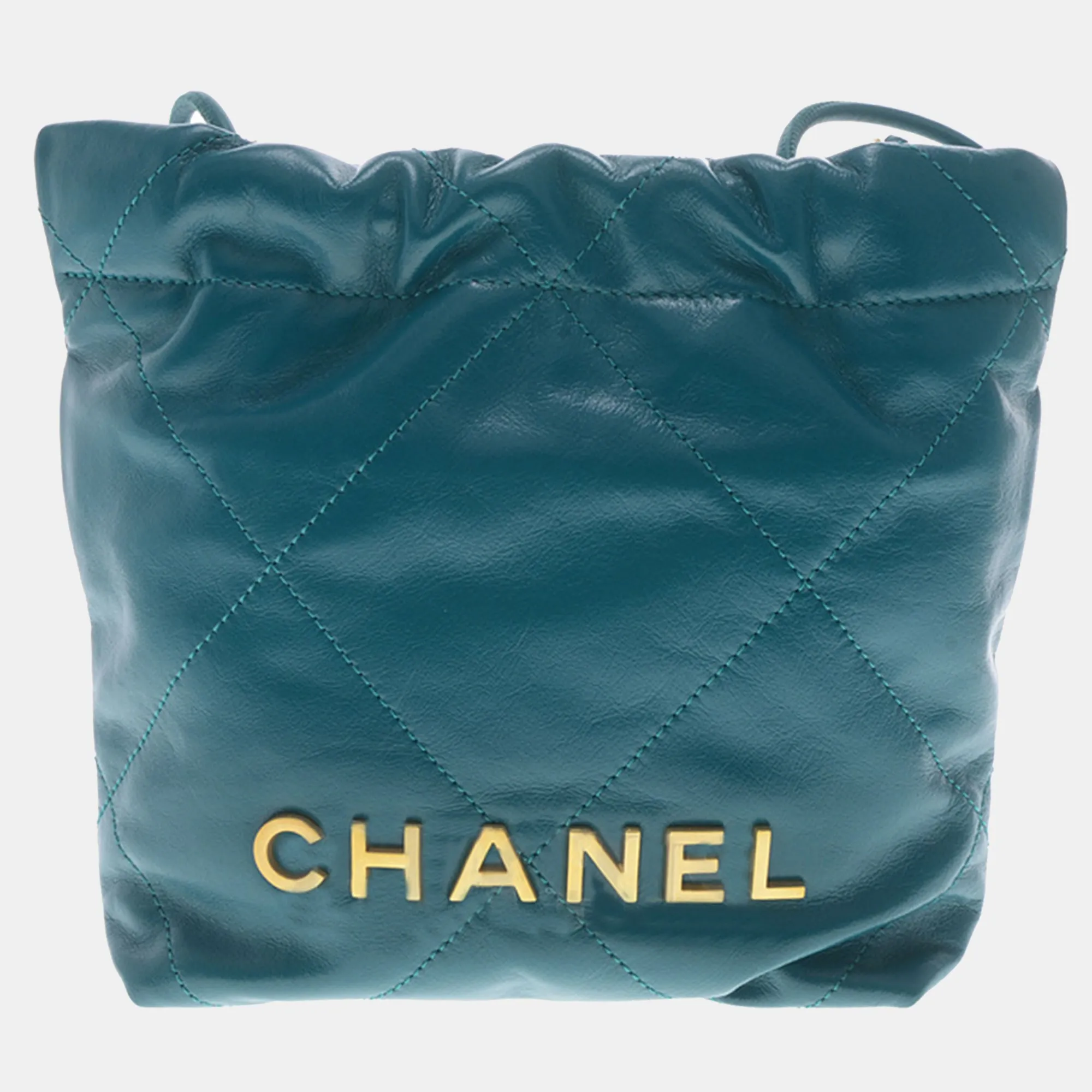 Green Leather Mini 22 Hobo Bag