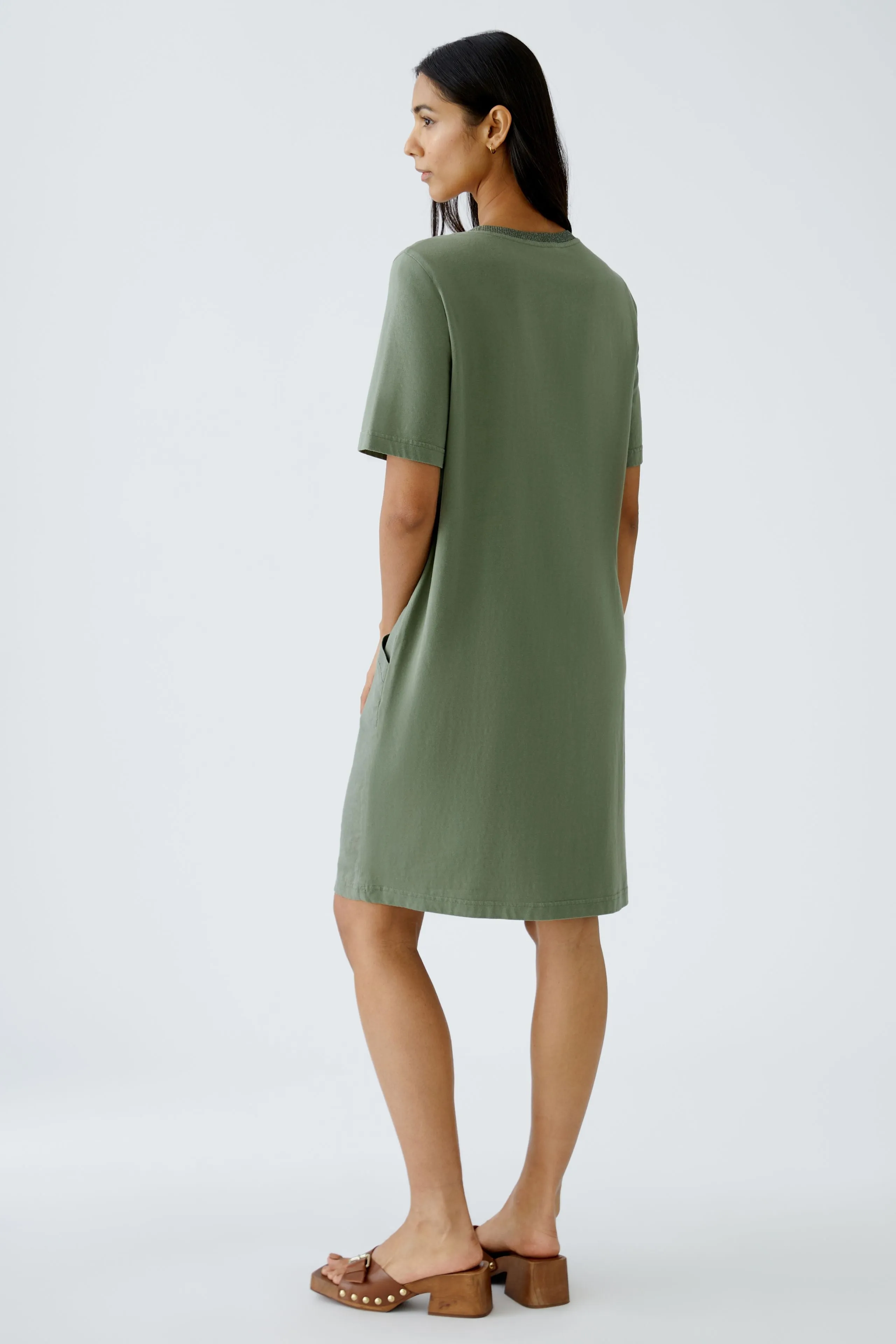 Green Linen Shift Dress
