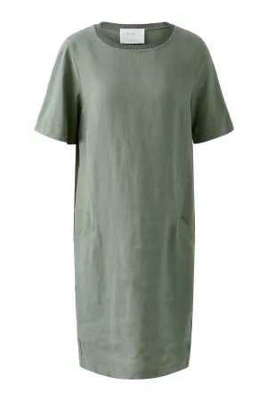 Green Linen Shift Dress