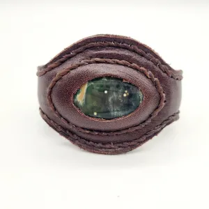 Handmade genuine leather wallet bracelets/ cuffs with gemstone (6 pack/ $17)
