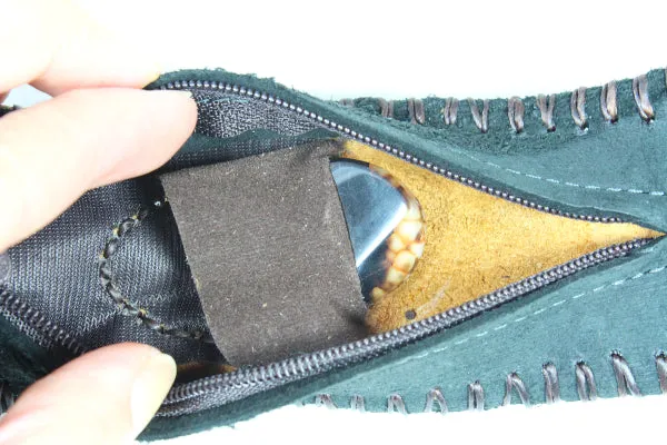Handmade genuine leather wallet bracelets/ cuffs with gemstone