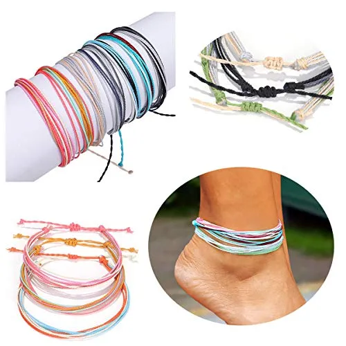 Handmade Summer String Bracelets for Women - Boho Braided Adjustable Beaded Waterproof Surfer Beach Bracelet Jewelry for Women Men