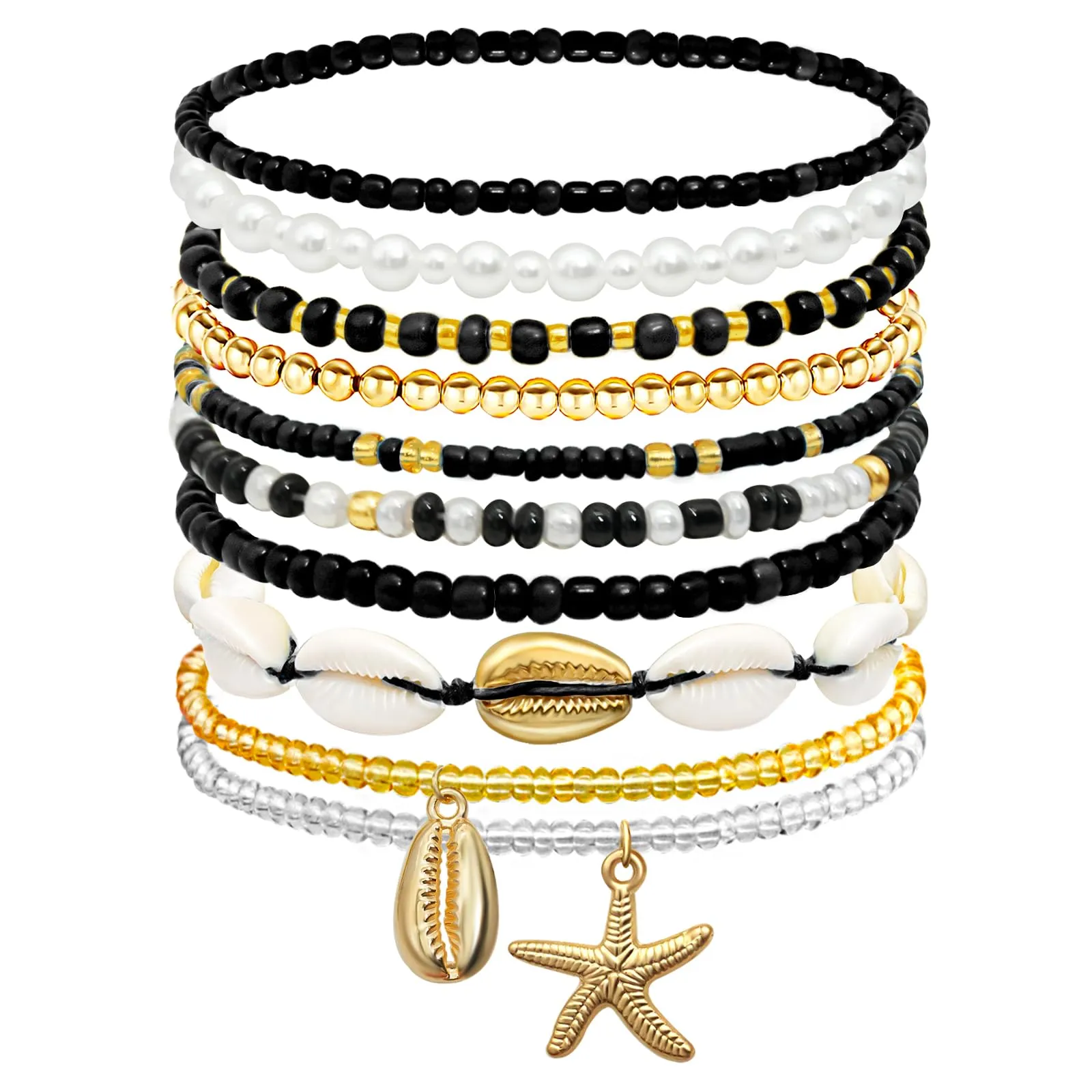 Handmade Summer String Bracelets for Women - Boho Braided Adjustable Beaded Waterproof Surfer Beach Bracelet Jewelry for Women Men