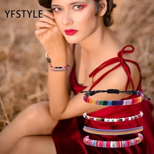 Handmade Summer String Bracelets for Women - Boho Braided Adjustable Beaded Waterproof Surfer Beach Bracelet Jewelry for Women Men