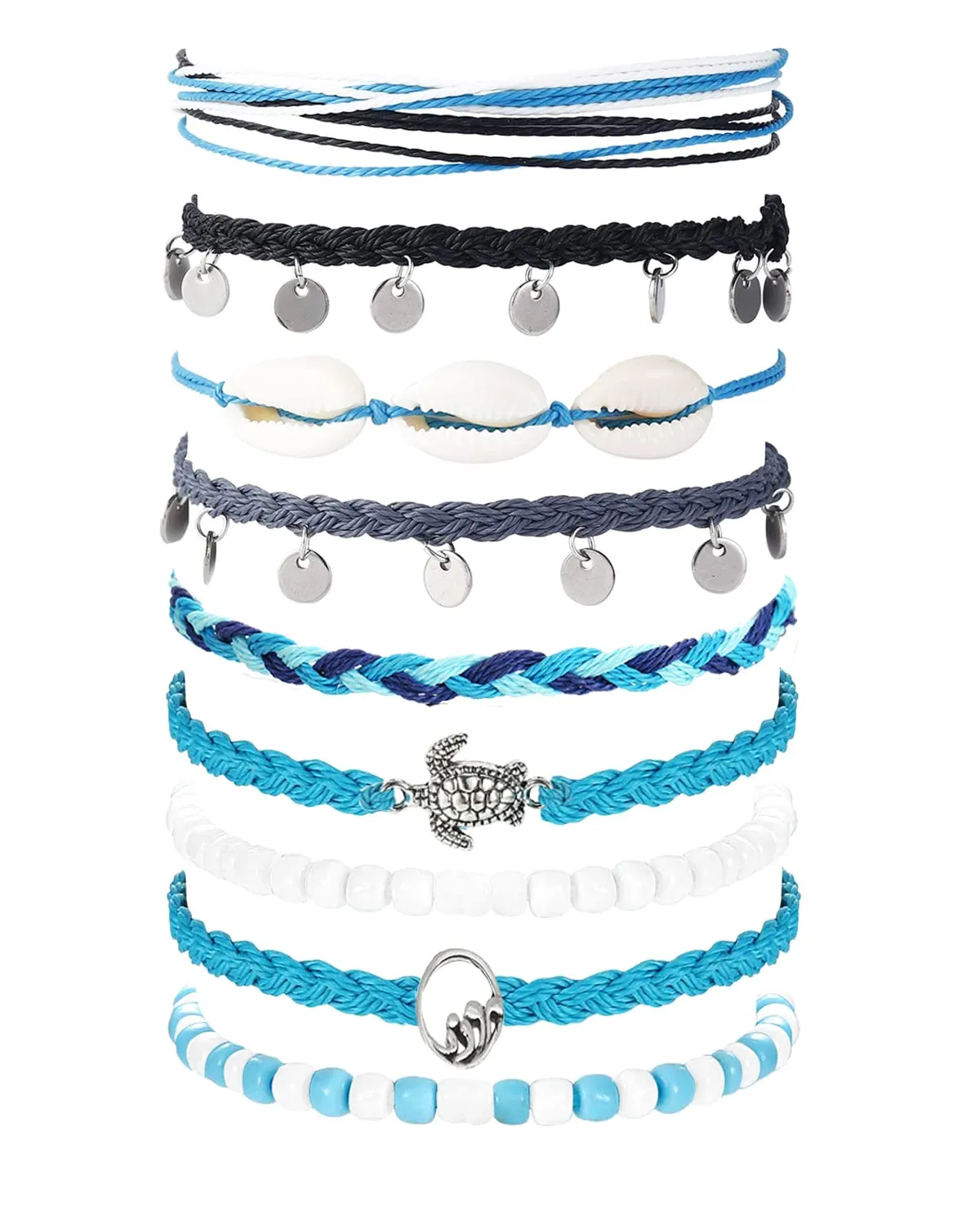 Handmade Summer String Bracelets for Women - Boho Braided Adjustable Beaded Waterproof Surfer Beach Bracelet Jewelry for Women Men
