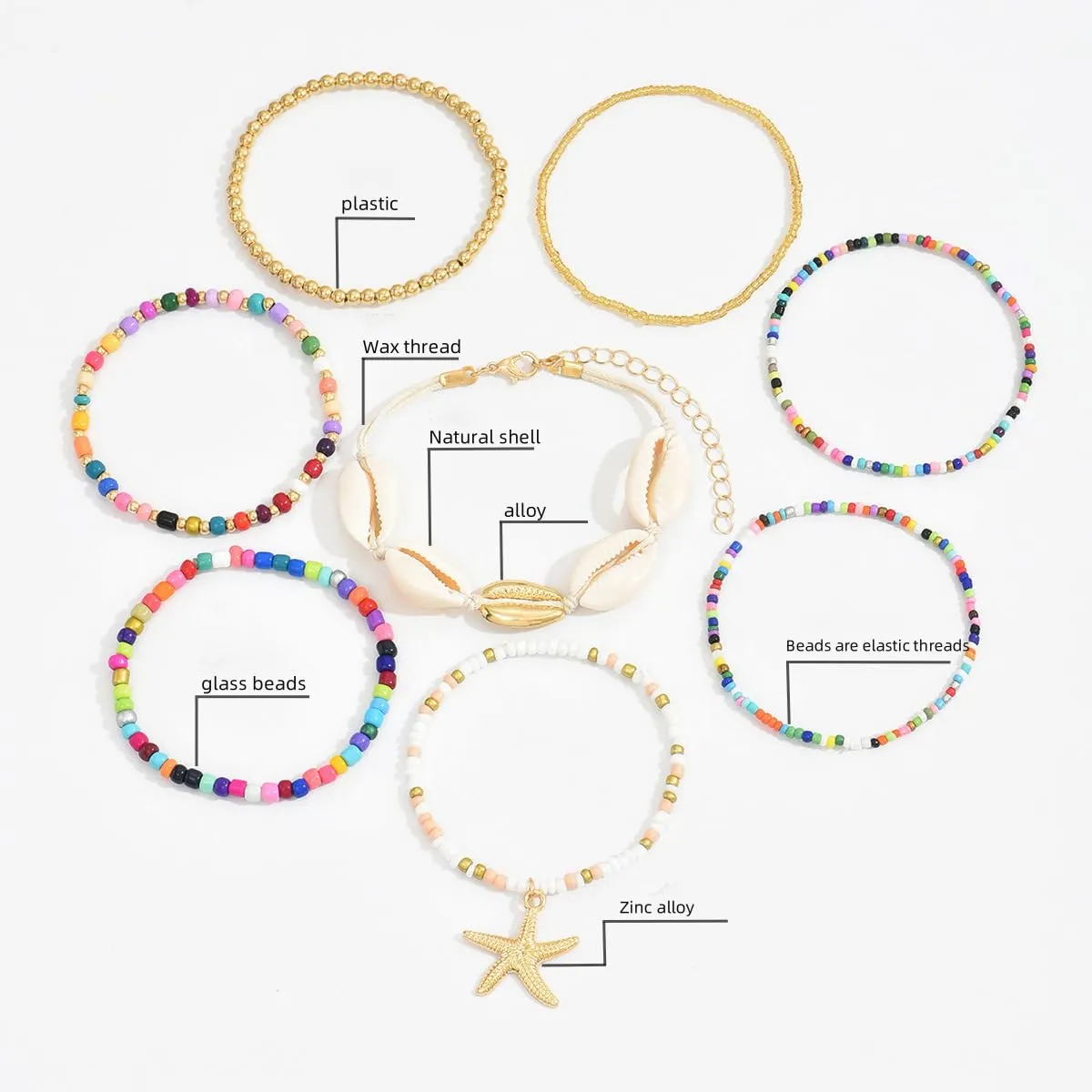 Handmade Summer String Bracelets for Women - Boho Braided Adjustable Beaded Waterproof Surfer Beach Bracelet Jewelry for Women Men