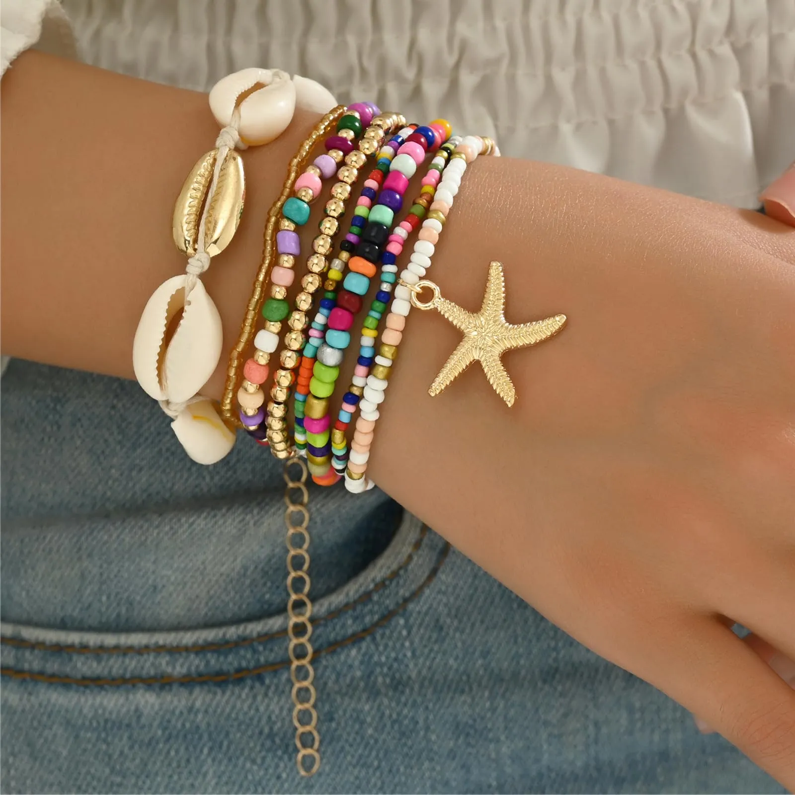 Handmade Summer String Bracelets for Women - Boho Braided Adjustable Beaded Waterproof Surfer Beach Bracelet Jewelry for Women Men