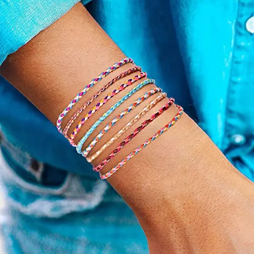 Handmade Summer String Bracelets for Women - Boho Braided Adjustable Beaded Waterproof Surfer Beach Bracelet Jewelry for Women Men
