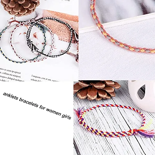 Handmade Summer String Bracelets for Women - Boho Braided Adjustable Beaded Waterproof Surfer Beach Bracelet Jewelry for Women Men