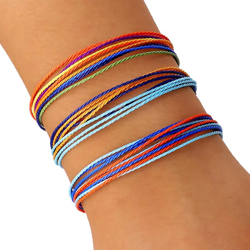 Handmade Summer String Bracelets for Women - Boho Braided Adjustable Beaded Waterproof Surfer Beach Bracelet Jewelry for Women Men