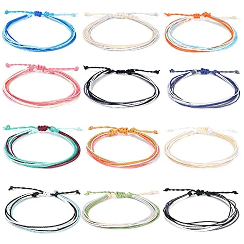 Handmade Summer String Bracelets for Women - Boho Braided Adjustable Beaded Waterproof Surfer Beach Bracelet Jewelry for Women Men