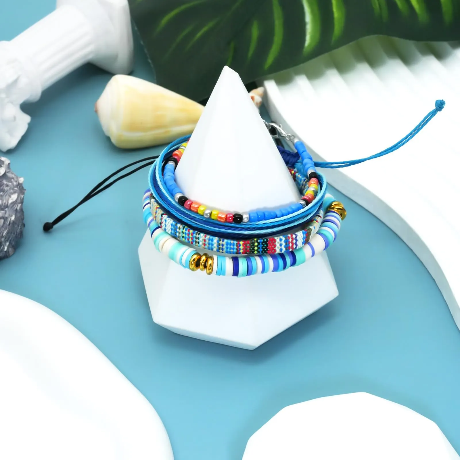 Handmade Summer String Bracelets for Women - Boho Braided Adjustable Beaded Waterproof Surfer Beach Bracelet Jewelry for Women Men