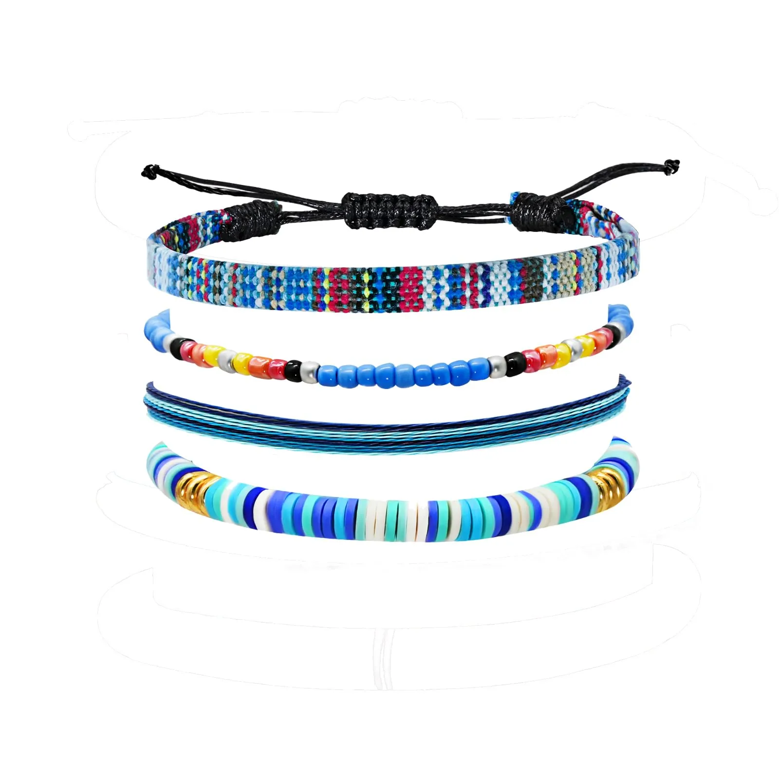 Handmade Summer String Bracelets for Women - Boho Braided Adjustable Beaded Waterproof Surfer Beach Bracelet Jewelry for Women Men