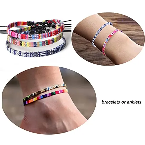 Handmade Summer String Bracelets for Women - Boho Braided Adjustable Beaded Waterproof Surfer Beach Bracelet Jewelry for Women Men
