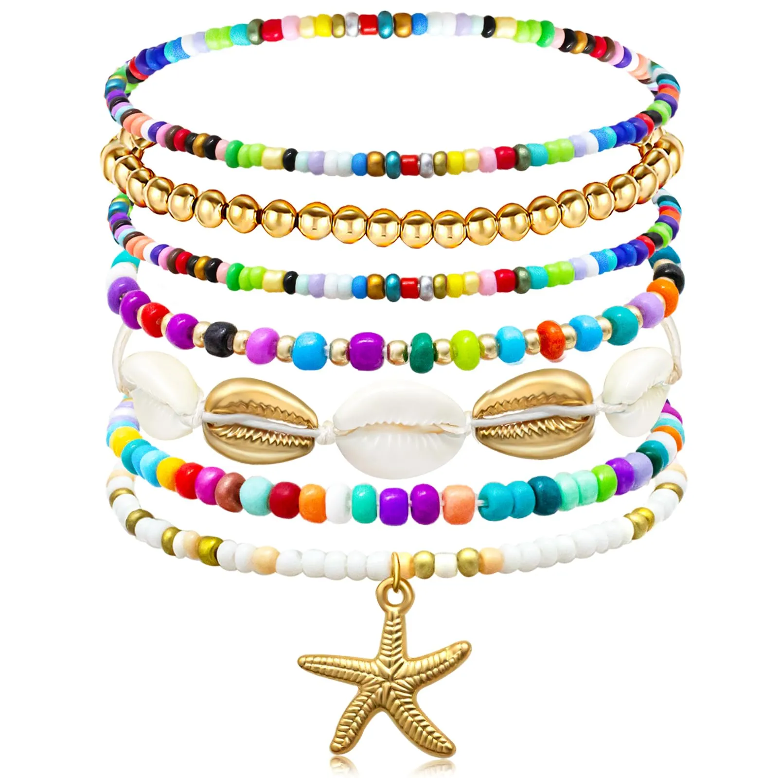 Handmade Summer String Bracelets for Women - Boho Braided Adjustable Beaded Waterproof Surfer Beach Bracelet Jewelry for Women Men