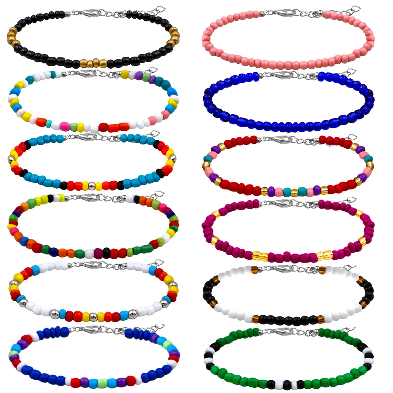 Handmade Summer String Bracelets for Women - Boho Braided Adjustable Beaded Waterproof Surfer Beach Bracelet Jewelry for Women Men