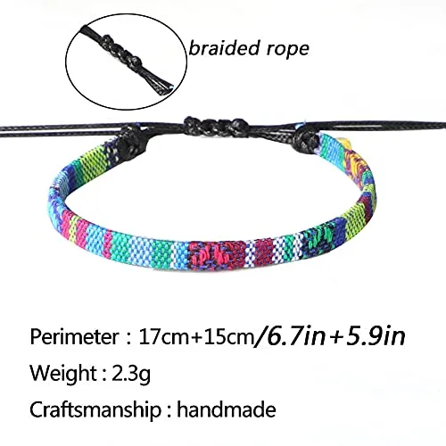 Handmade Summer String Bracelets for Women - Boho Braided Adjustable Beaded Waterproof Surfer Beach Bracelet Jewelry for Women Men