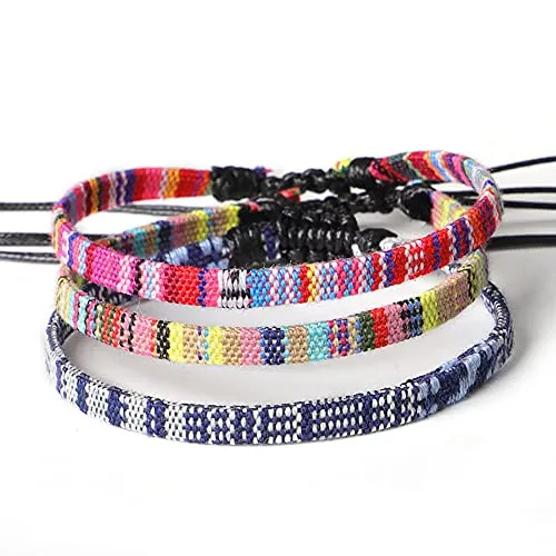 Handmade Summer String Bracelets for Women - Boho Braided Adjustable Beaded Waterproof Surfer Beach Bracelet Jewelry for Women Men