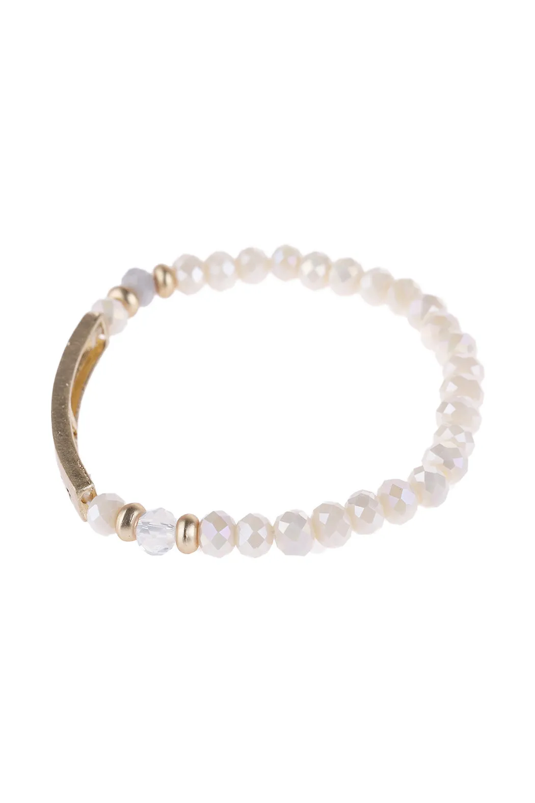 HDB3006 - "AMAZING GRACE" RONDELLE BEADS STRETCHABLE BRACELET