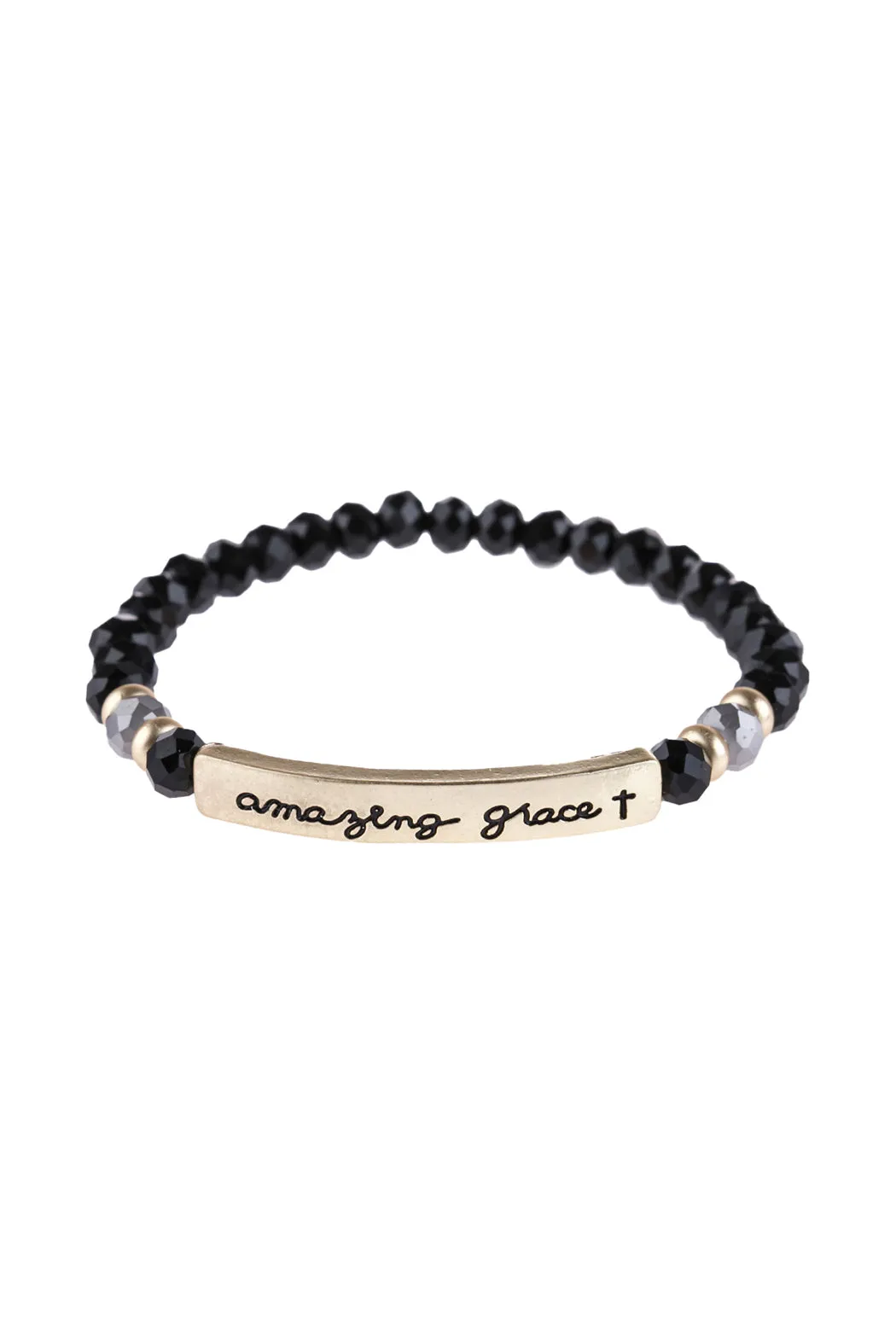 HDB3006 - "AMAZING GRACE" RONDELLE BEADS STRETCHABLE BRACELET