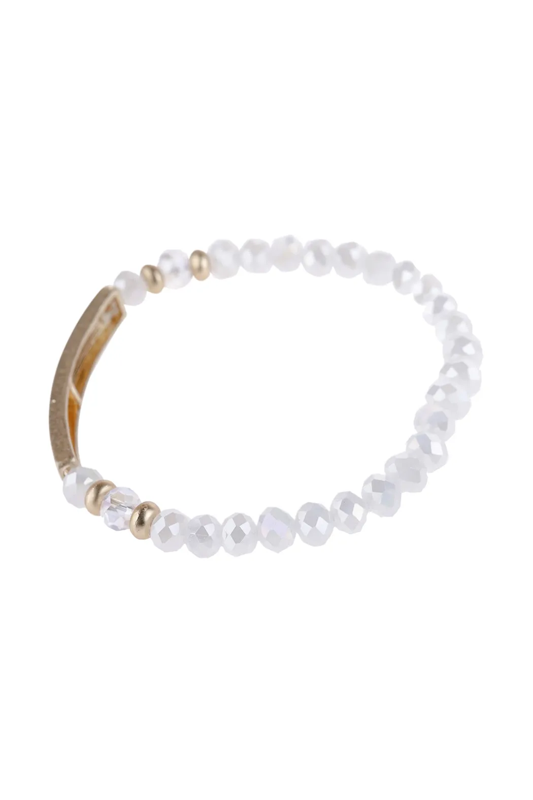 HDB3006 - "AMAZING GRACE" RONDELLE BEADS STRETCHABLE BRACELET