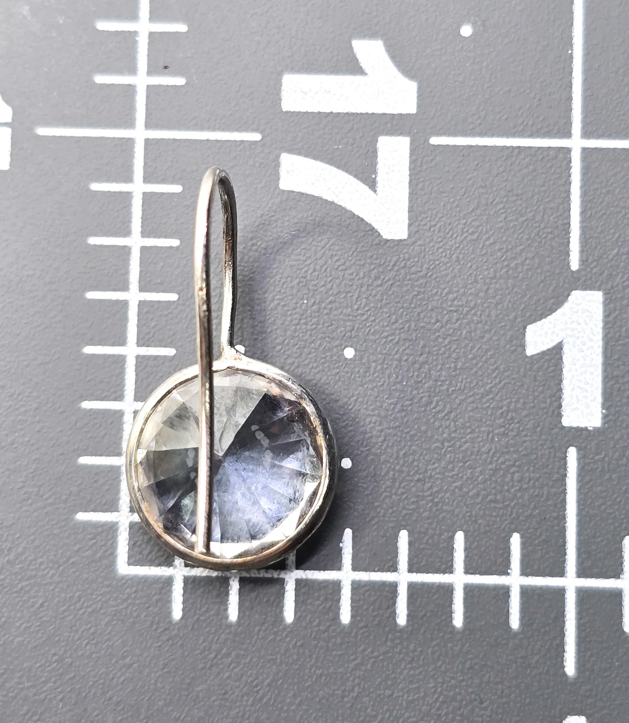 Head light Large Faceted Clear Swarovski crystal elements sterling silver earrings