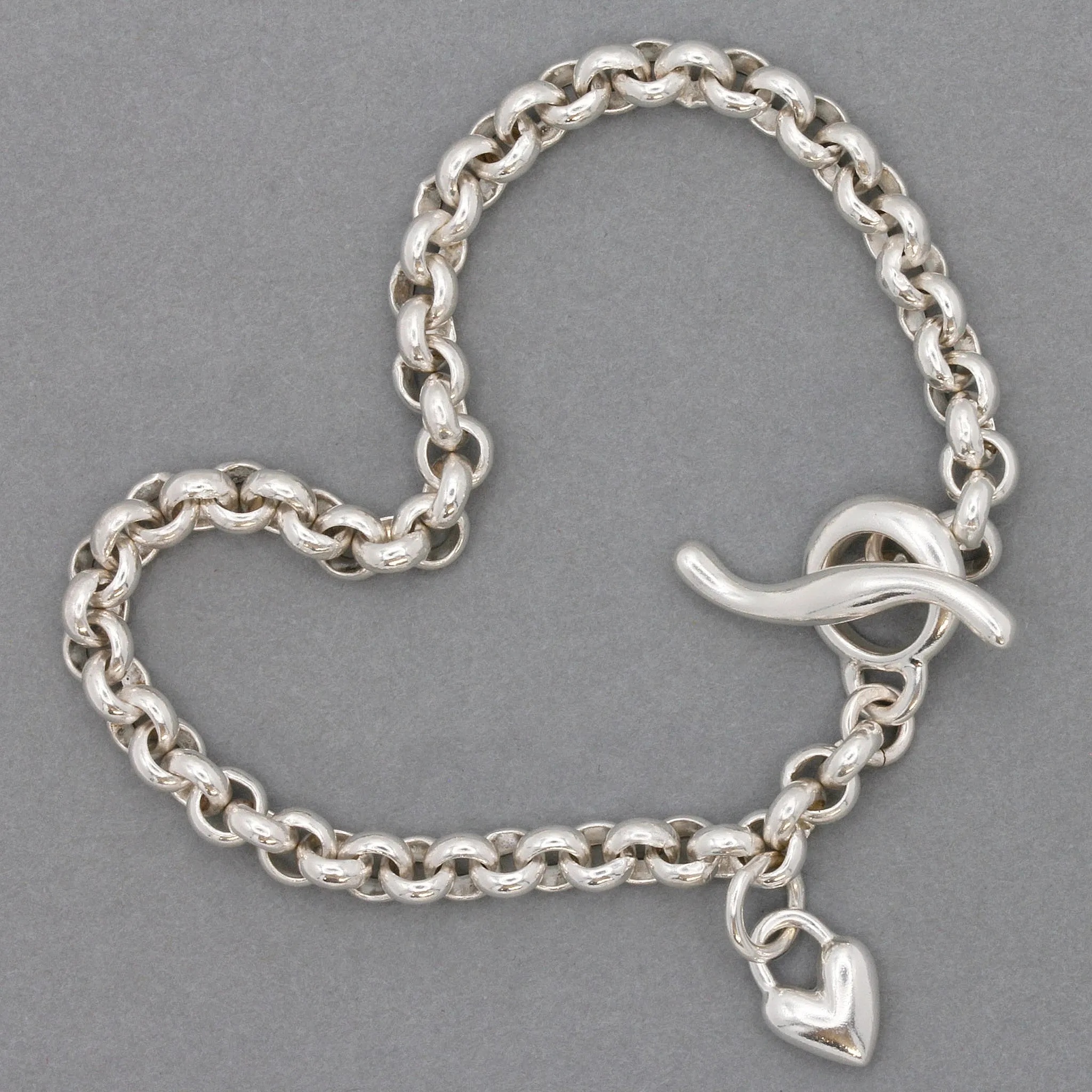 Heart Belcher Chain Charm Bracelet