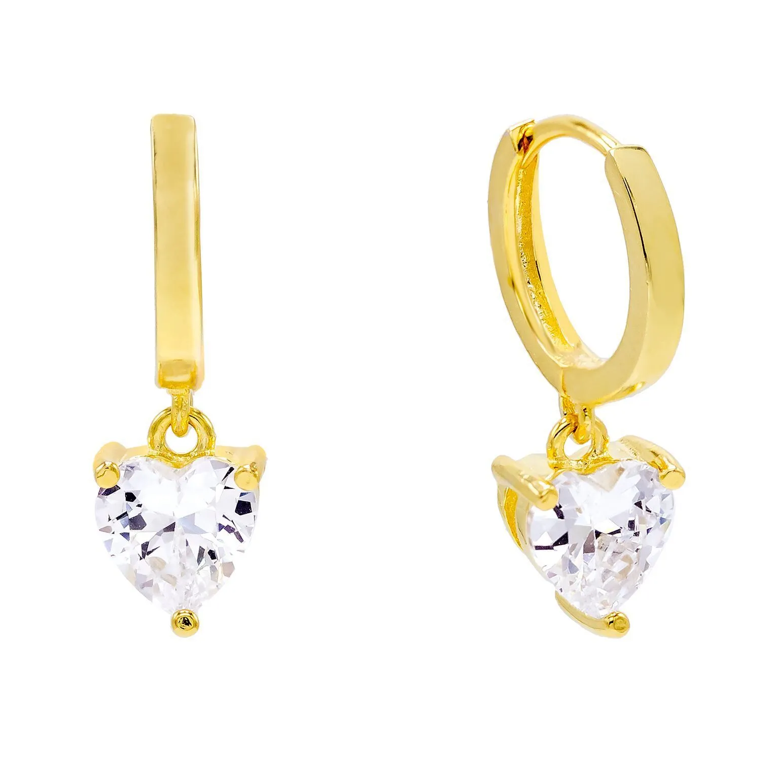 Heart Stone Huggie Earring