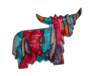 Highland Cow Heather Brooch