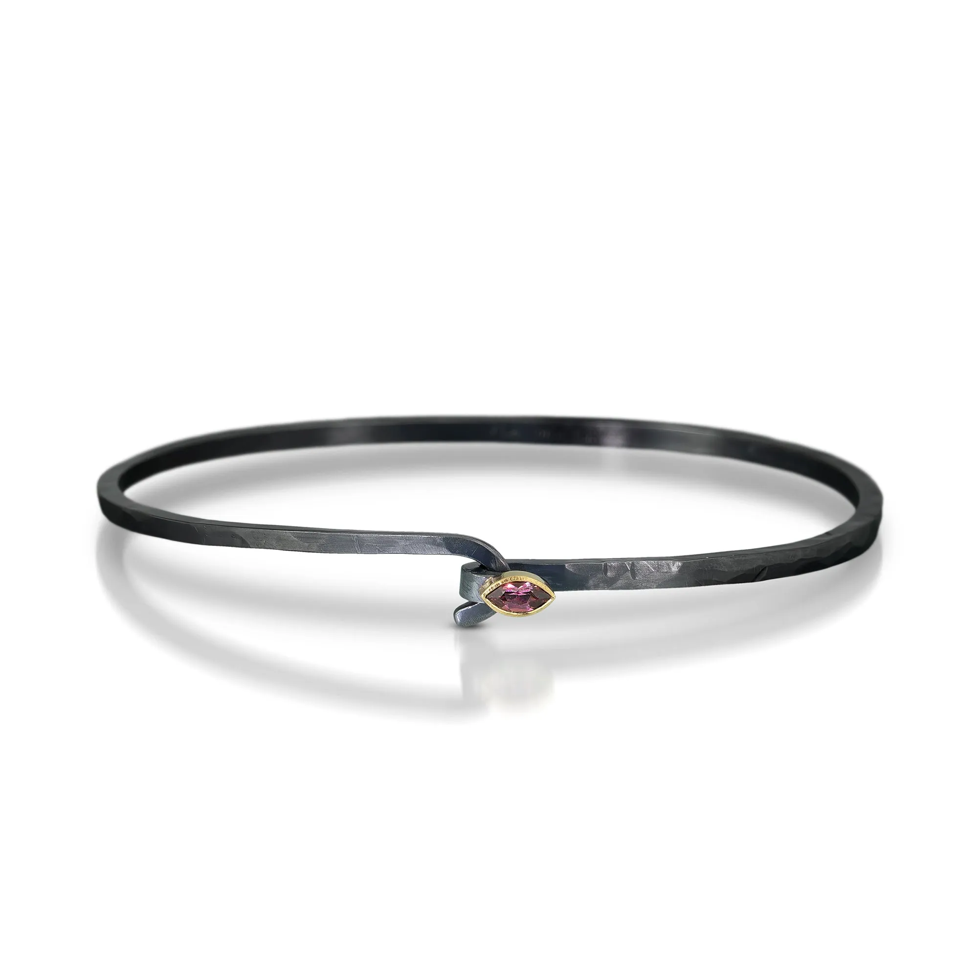 hook bracelet with marquise rhodolite garnet