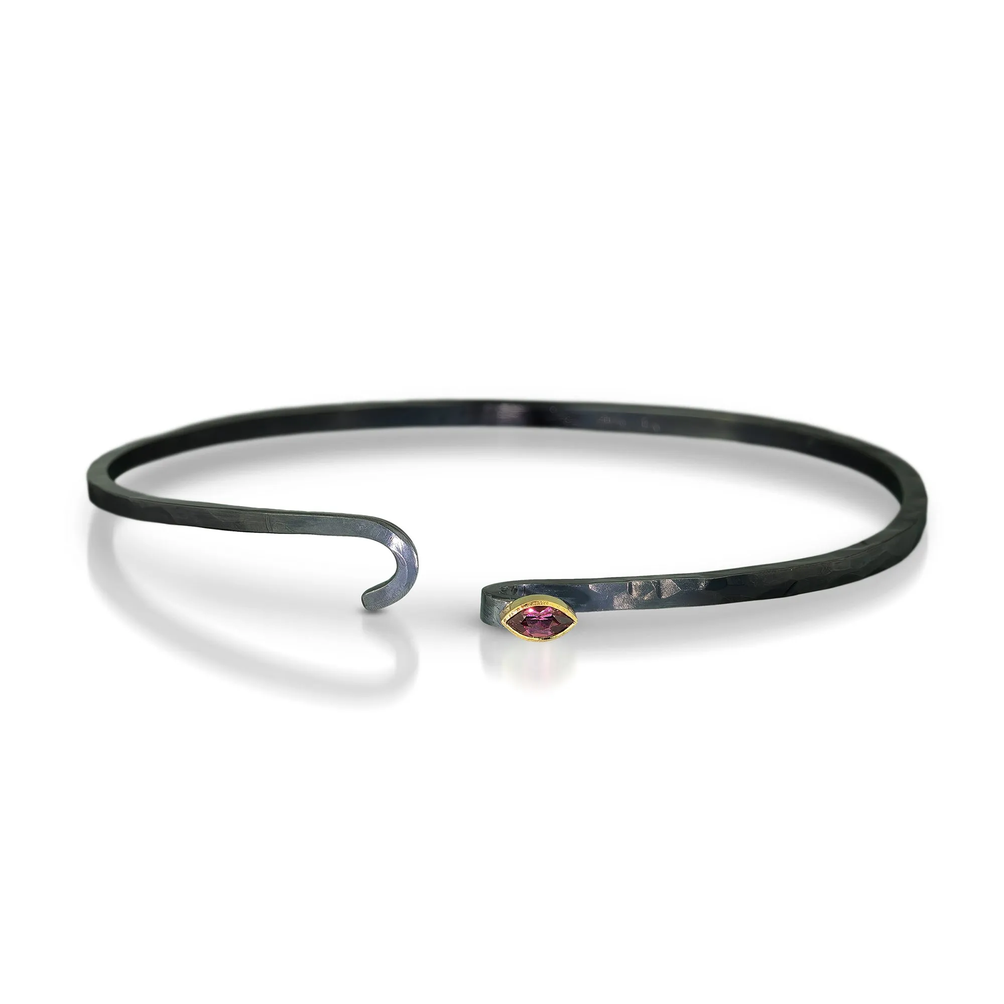 hook bracelet with marquise rhodolite garnet