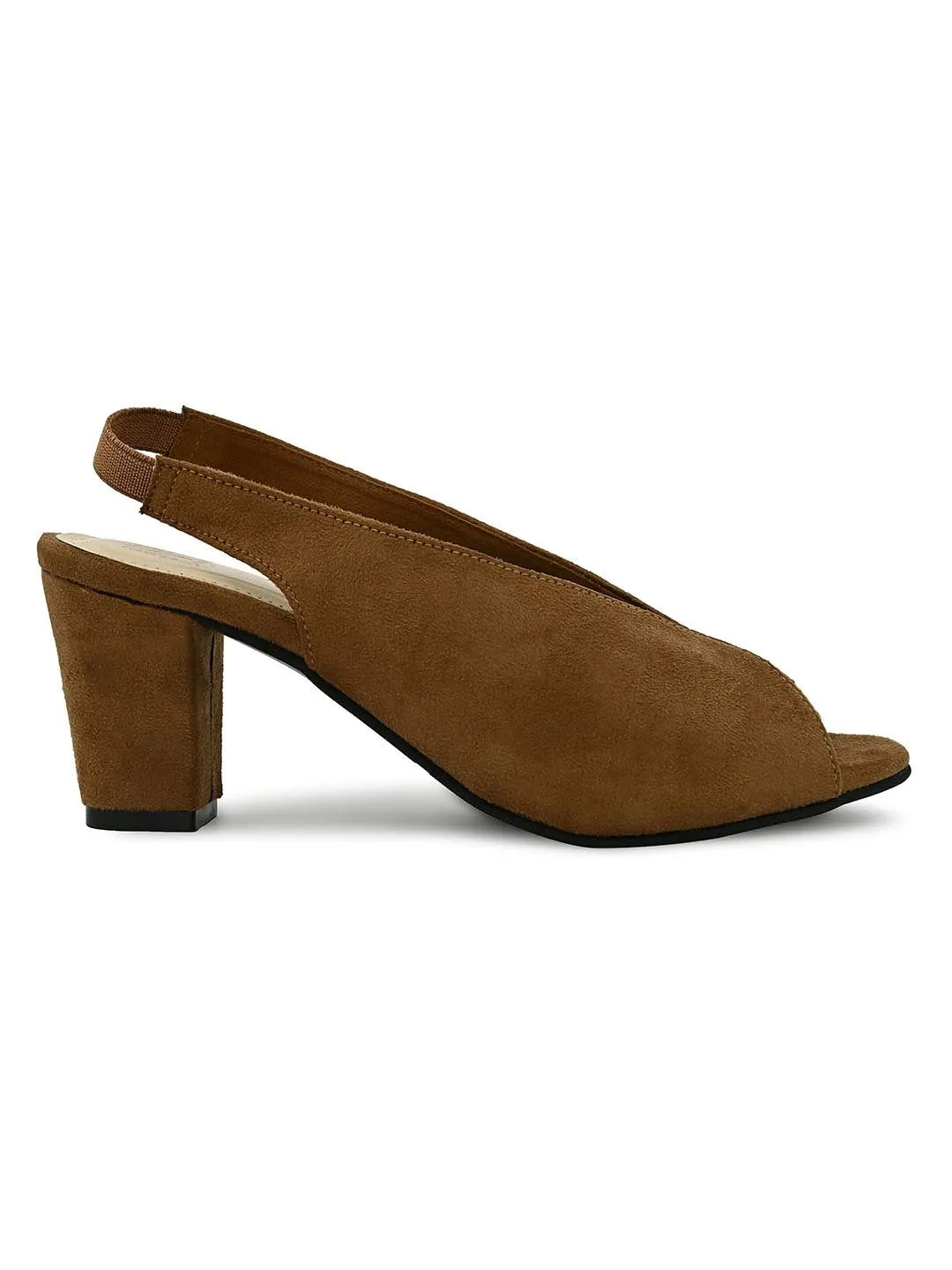 Hydes N Hues Tan Block Peep Toes