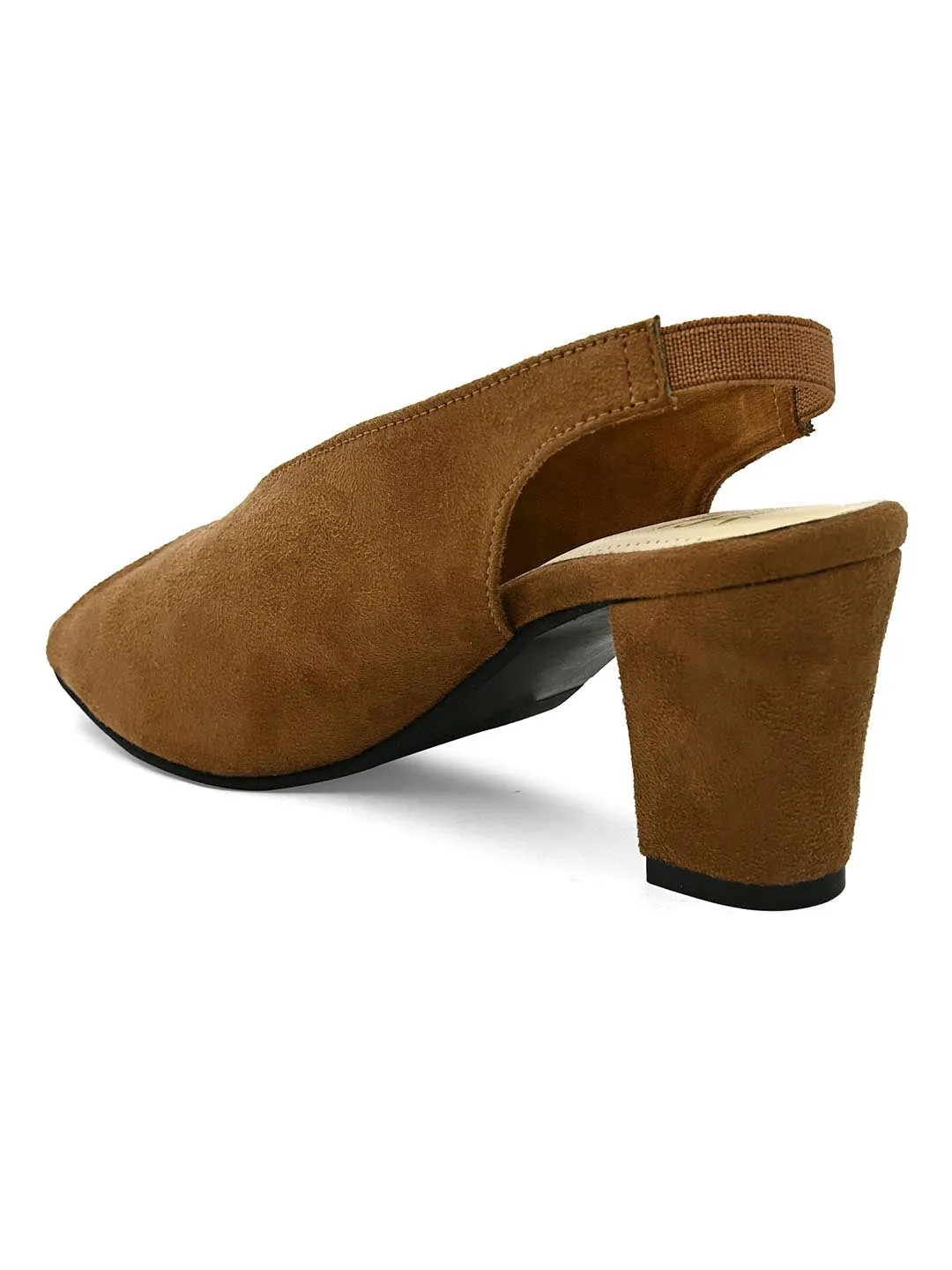 Hydes N Hues Tan Block Peep Toes