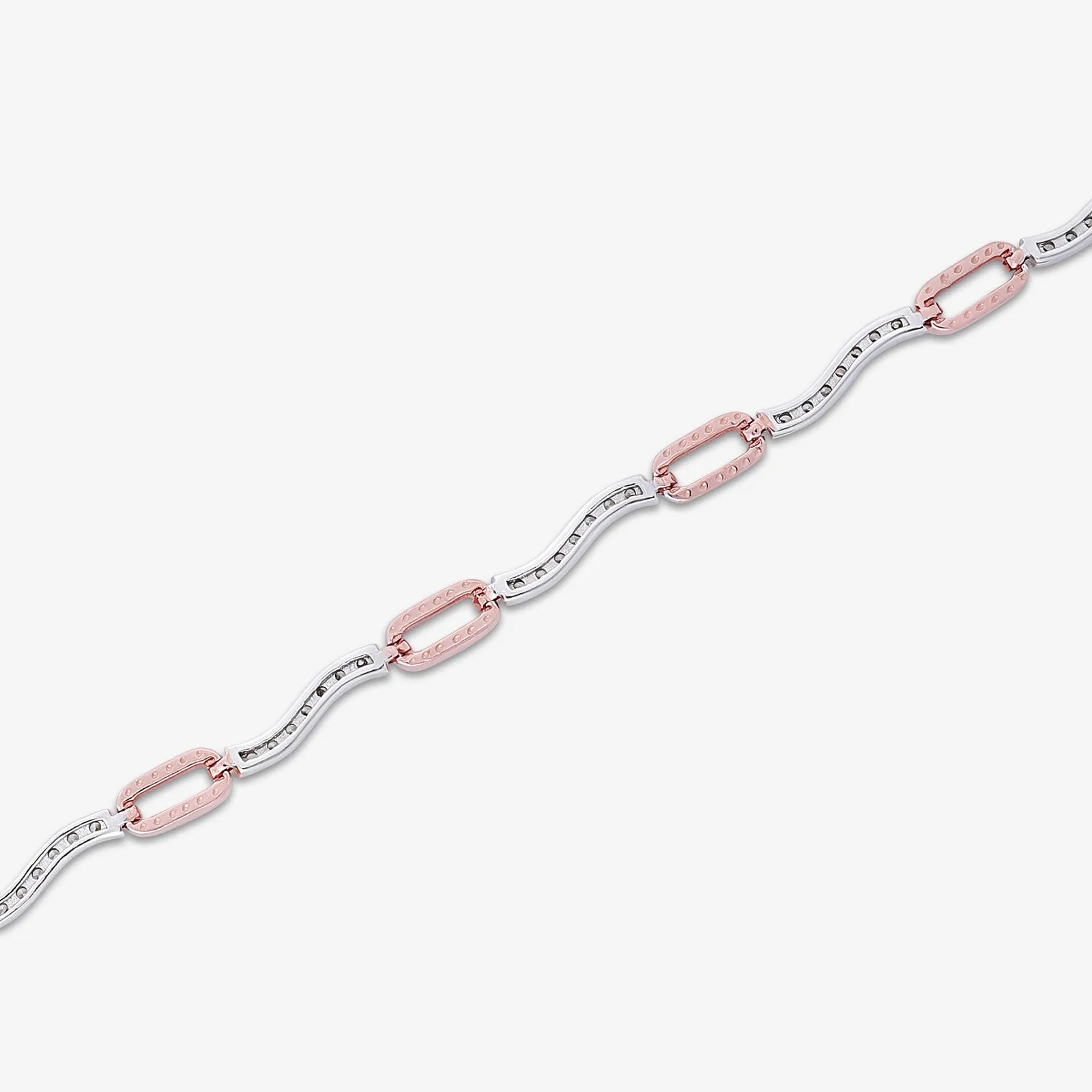 Interlinked 925 Sterling Silver S-Shape Chain Bracelet