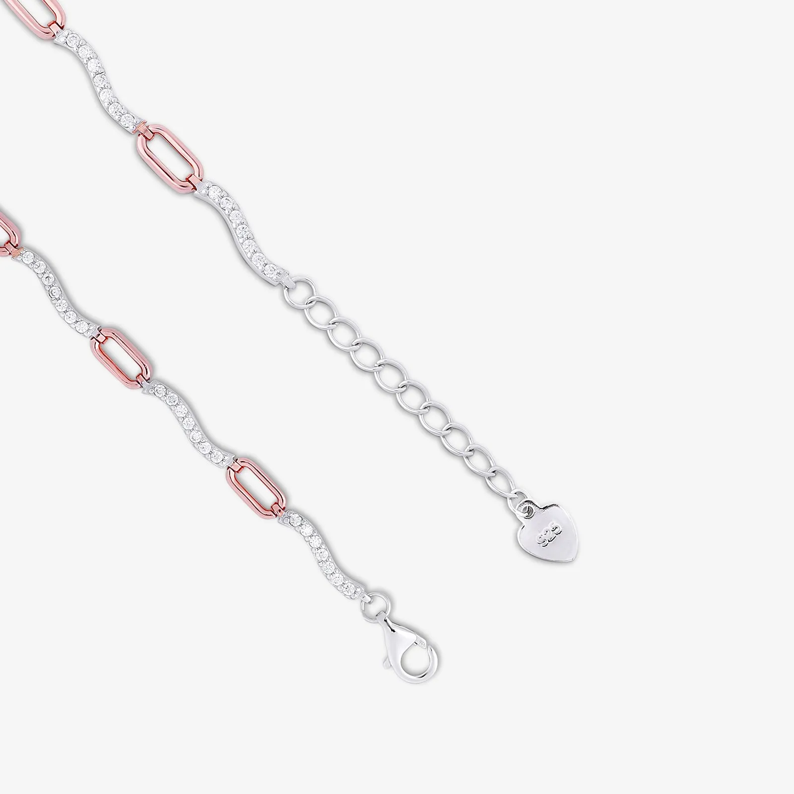 Interlinked 925 Sterling Silver S-Shape Chain Bracelet