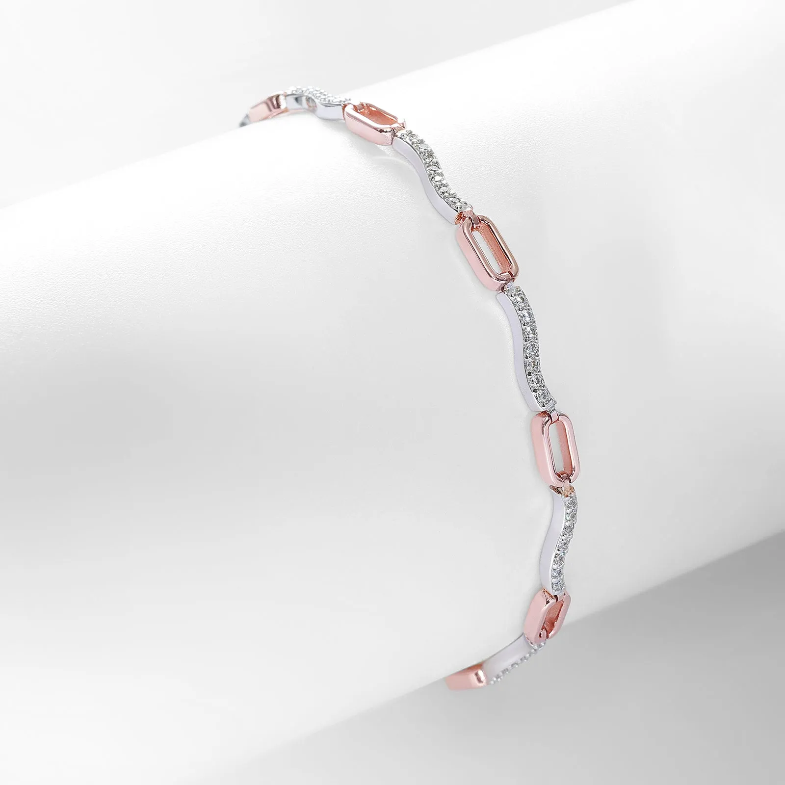 Interlinked 925 Sterling Silver S-Shape Chain Bracelet
