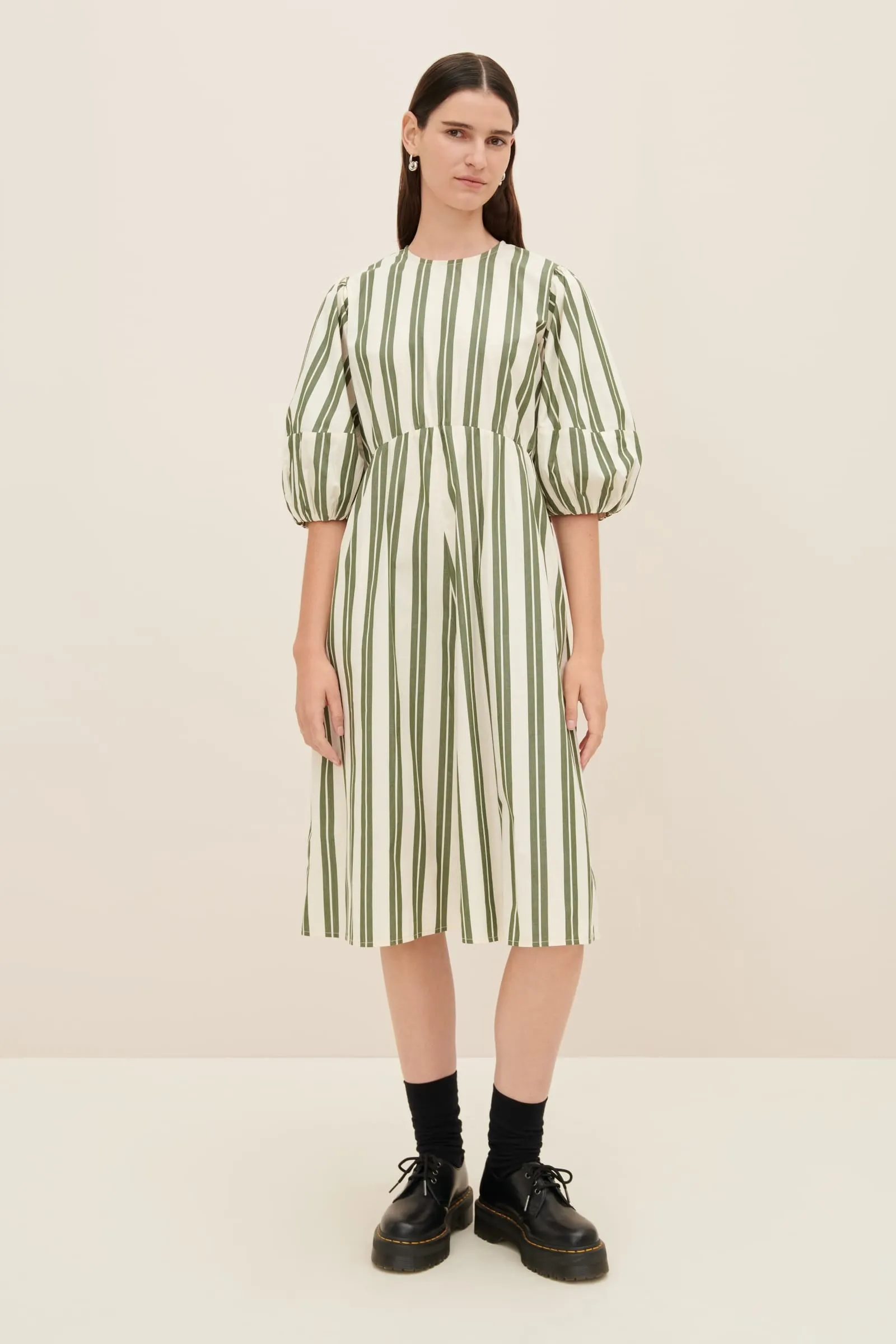 Joan Dress - Forest Stripe