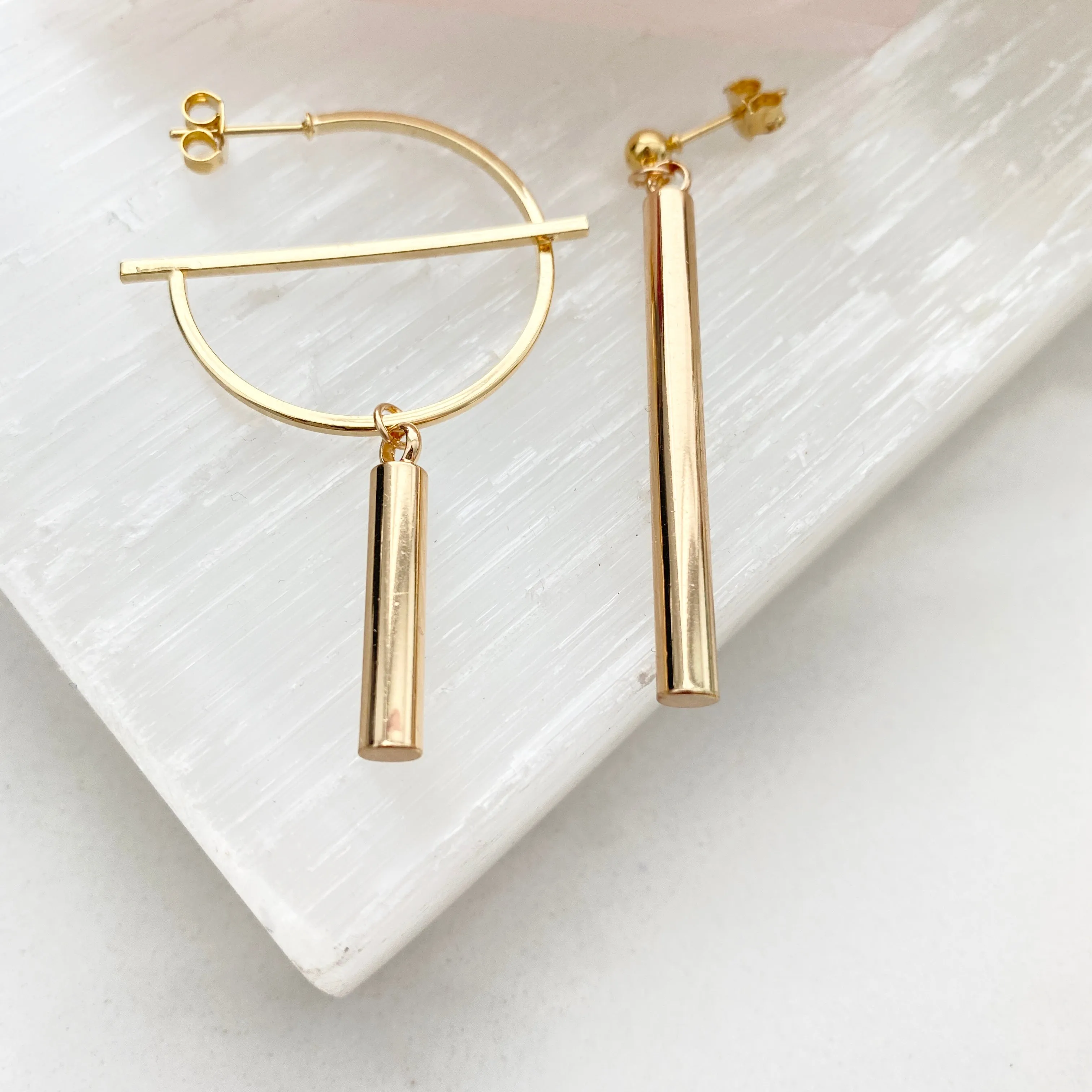 Joselin Mismatched Asymmetrical Dangle Earrings