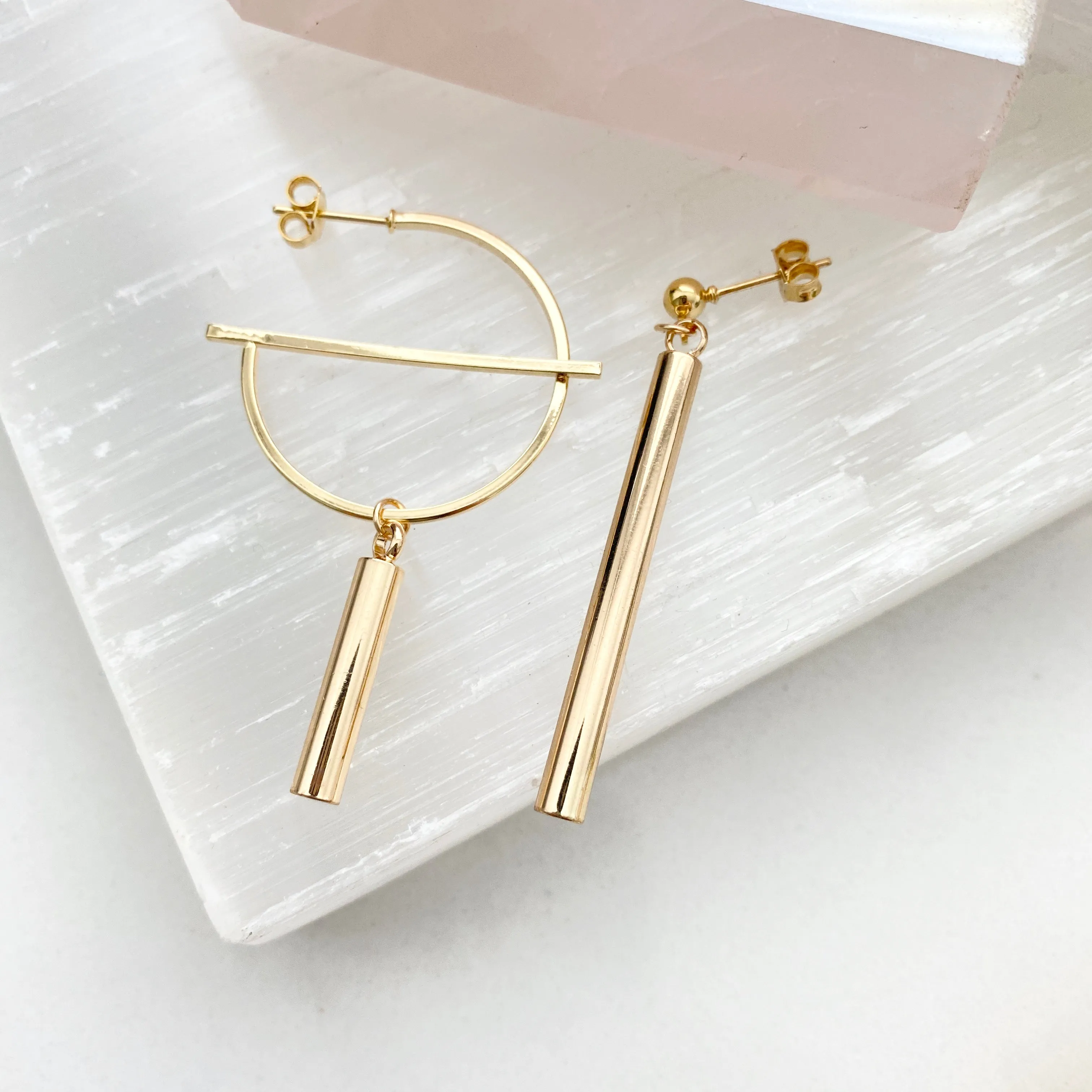 Joselin Mismatched Asymmetrical Dangle Earrings