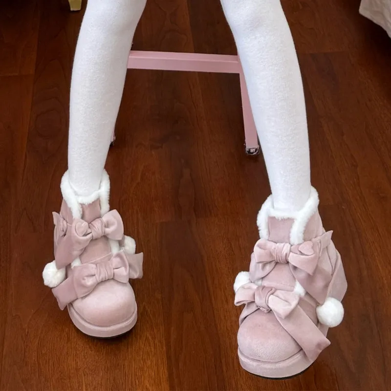 Kawaii Thick-Soled Lolita Snow Boots