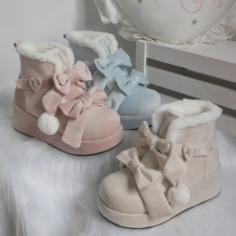 Kawaii Thick-Soled Lolita Snow Boots