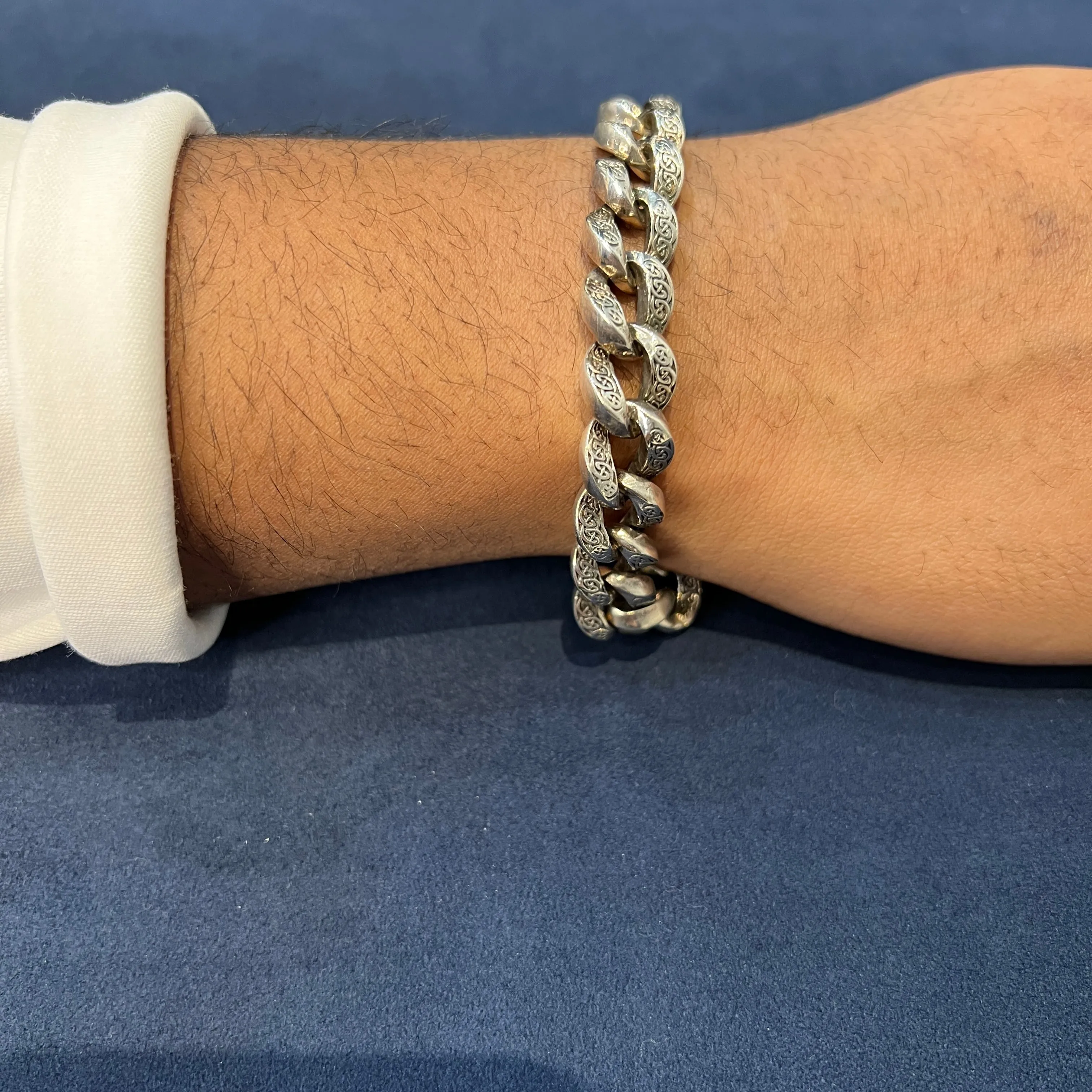 Keith Jack Celtic Knot Sterling Silver Heavy Curb Bracelet