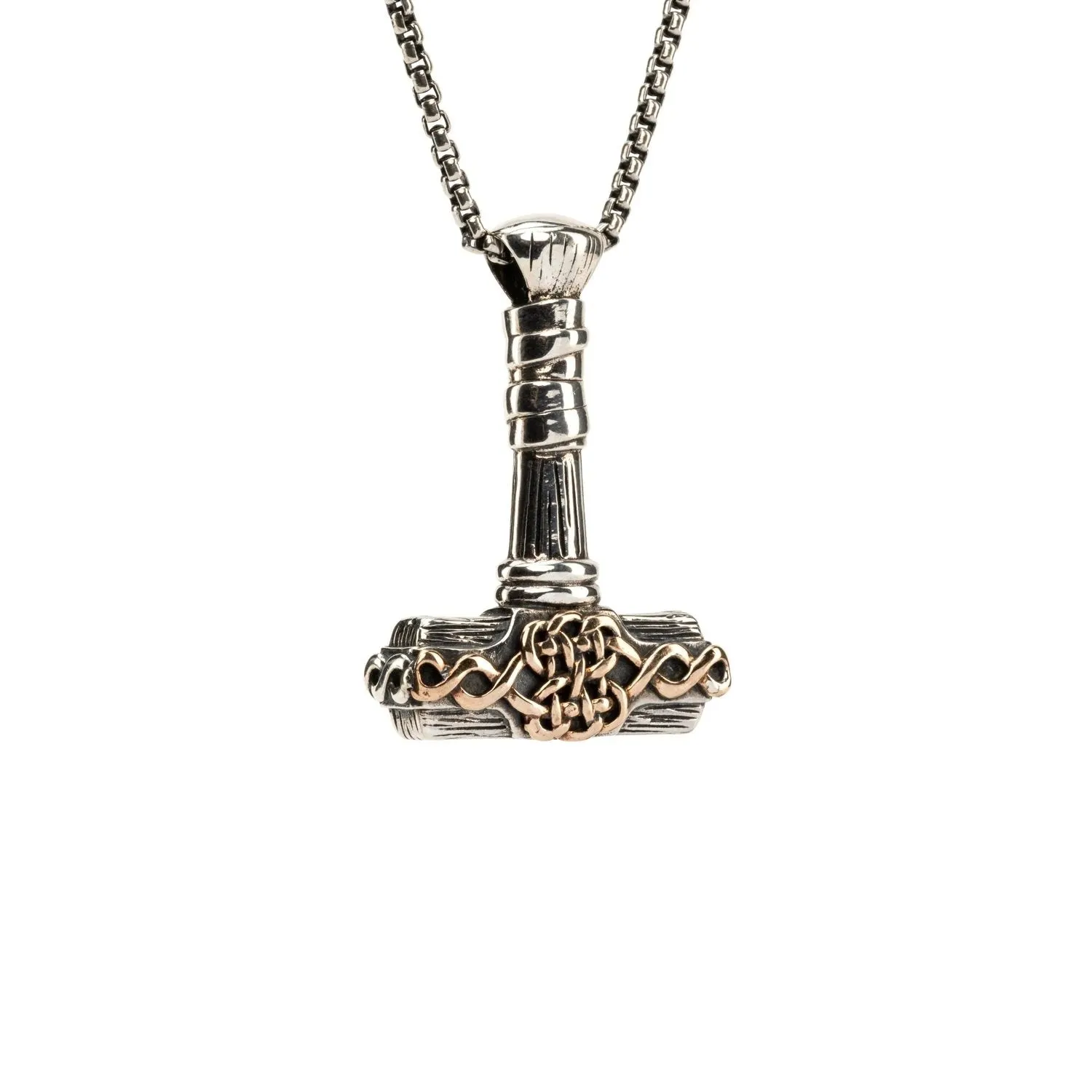 Keith Jack Sterling Silver and Bronze Thor's Hammer Pendant
