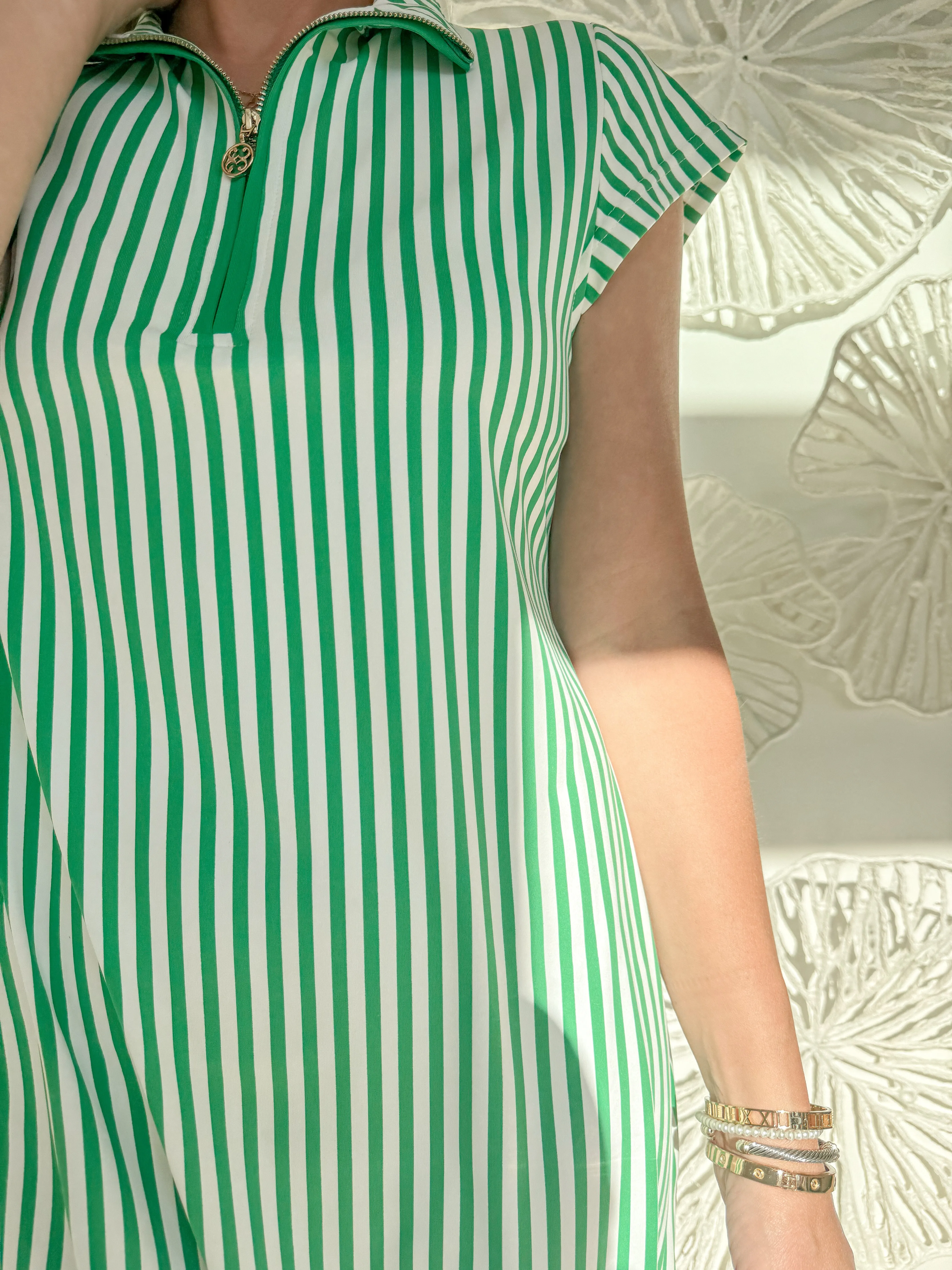 Kelly Green Striped Mini